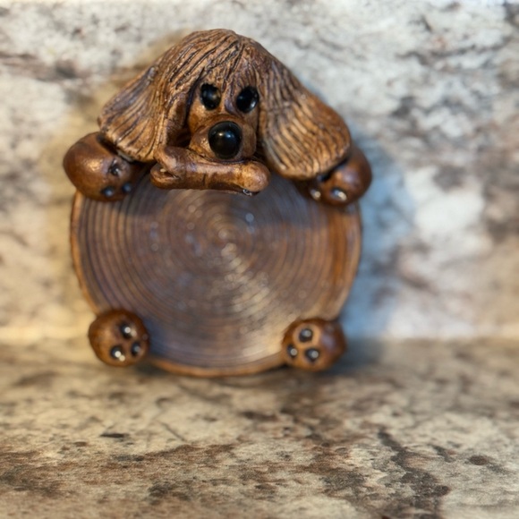 Handmade Pottery Dog Trinket Dish – Sculpted Dog with Bone - Picture 2 of 7